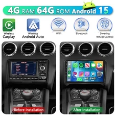 4+64GB For Audi TT MK2 2004-2018 Wireless Carplay Car Stereo Radio Android 15 FM
