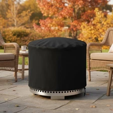 Scratch-Free Black Fire Pit Cover with Storage Bag - Fits Solo Stove 20” & 19.5”