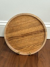 Handmade Wook Oak Round Tray Serving Platter Charcuterie Board 10” USA