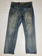 Men’s Size 34 x 32 Akademiks Small Arms Patrol Jeans ASAP CORPS Blue Acid Washed