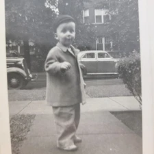 Photo Little Boy in Suit Snapshot Classic 1940s
