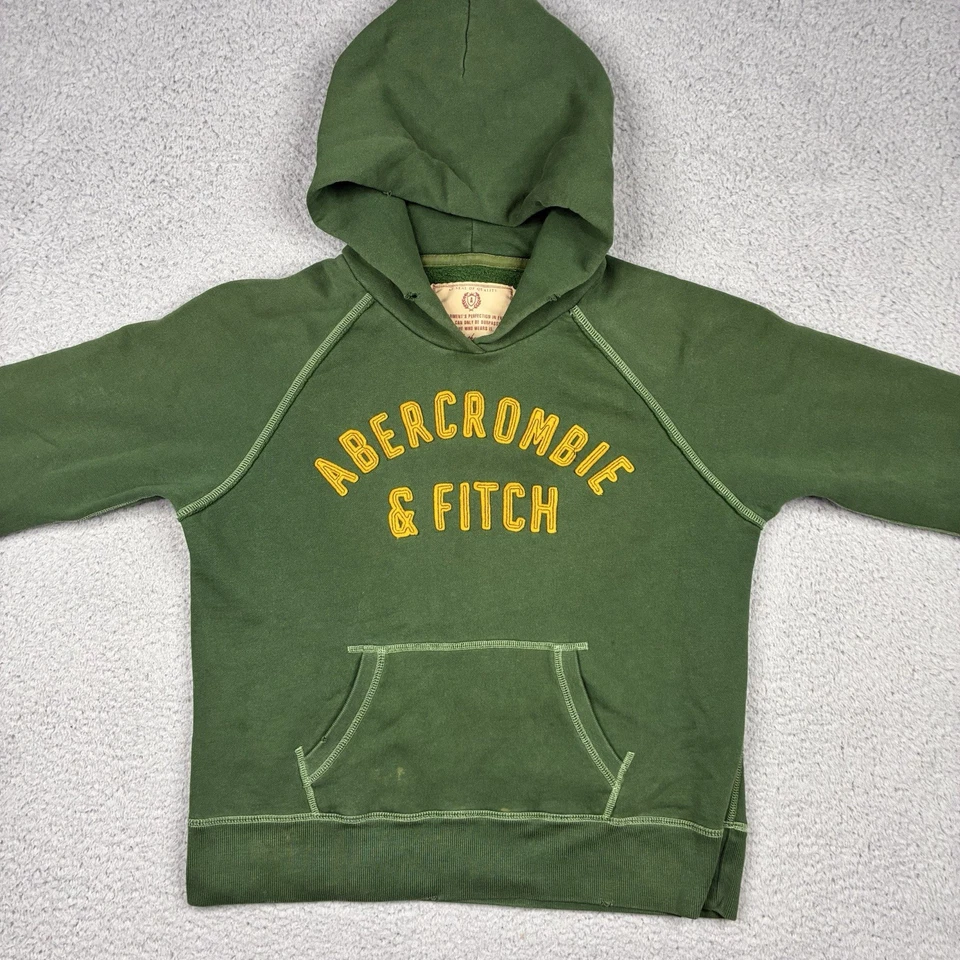 Винтажная женская толстовка Abercrombie & Fitch средний размер зеленая на молнии гранж Y2K - Изображение 4 из 4