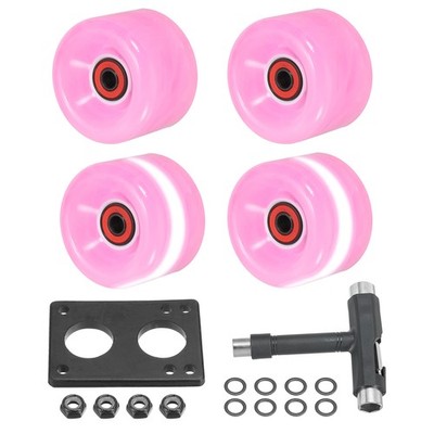 Rollschuhrollen-Set,4er Pack 65mm 78A Leuchtende ,Pink