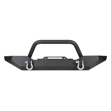 Fits 1987-2006 Jeep Wrangler Yj/Tj Black Front Offroad Bumper Guard+Winch Plate