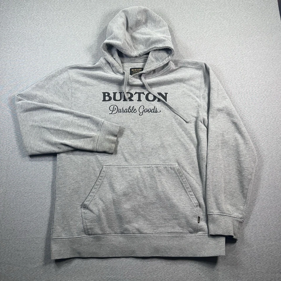 Sudadera con Capucha Burton Gráfica Para Hombre XL Gris Bolsillo Bienes Duraderos Pullover Doble Tejido Foto 2 de 4
