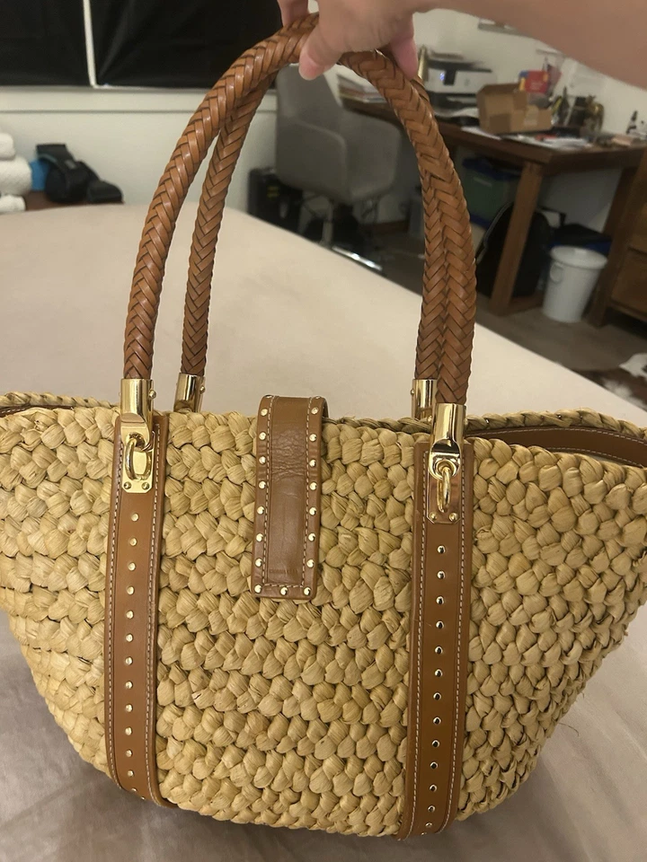 Michael Kors Large Straw Tote - Image 3 of 4