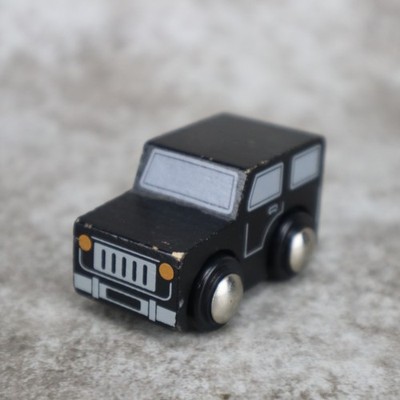 Maxim Enterprises Wooden Jeep Black Small Play Toy Brio