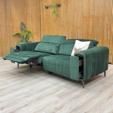 Furniture Village 'Elphaba' 3 Seater Sofa Green Velvet Power Recliner RRP £1345