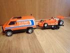 Tonka AJ Foyt Racing Team Van Racecar Trailer Figures 1979 Variation 99% MINT