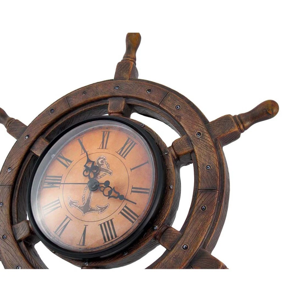 Zeckos Master of Destiny Ship`s Wheel Nautical Wall Clock 11.5 inch - Image 3 of 4