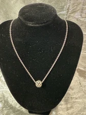 Pandora Ribbons of Love SS Charm w/26" Pandora SS Chain Necklace