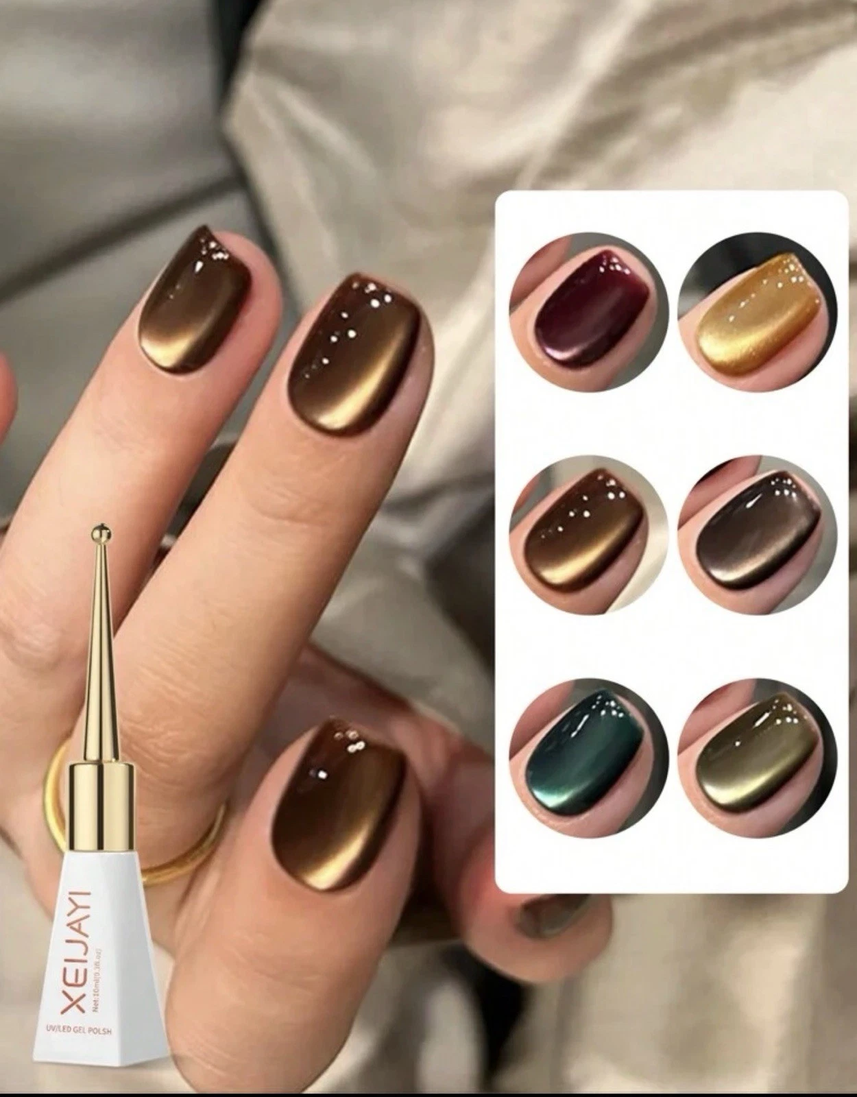 Cat Eye Gel Nail Polish 6 x 10ml Gel Polish Set & Magnet EGYPTIAN CATS EYE
Opens in a new window or