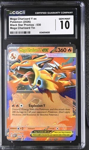 Mega Charizard Y ex 030 Me: Mega Evolution Promo Holo - GEM MINT 10 - VERY RARE!