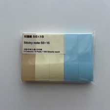 Muji Sticky note 50 15 3Colours 5Pads 100Sheets Made in Japan