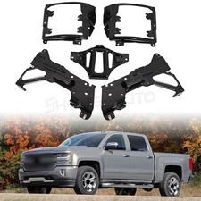 Front Bumper Support+Mount Bracket Set For 2016-2018 Chevrolet Silverado 1500