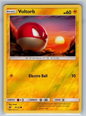 Voltorb 30/73 Common Shining Legends Pokemon Reverse Holo Near Mint