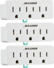 2 Prong to 3 Prong Outlet Adapter Converter 3-Pack 3 Grounding Plug White, Tur