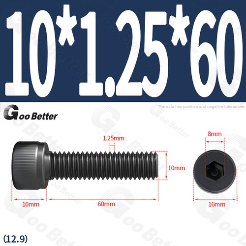 Feingewinde Zylinderschrauben 12.9 Stahl M6 M8 M10 M12 Schwarz Innensechskant - Bild 55 von 85