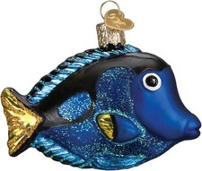 Pacific Blue Tang Blown Glass Christmas Ornament by Old World Christmas #12504
