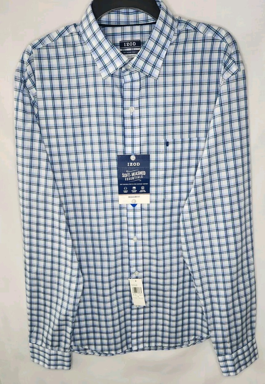 Chemise Homme Stafford - Taille 16-16 1/2 - Manches 34/35 - Vert Coton - Occasion TB