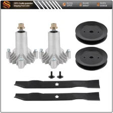 42" Deck Rebuild Kit For Craftsman LT1000 LT2000 Mower Spindles Blades Pulley