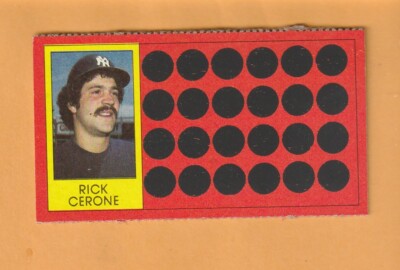 Rick Cerone New York Yankees 1981 Topps Scratchoffs #28 Seton Hall Pirates 5W
