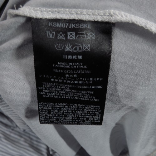 Giorgio Armani Black Label Camicia Uomo Grande Grigio Bianco Viscosa Manica Lunga Polo - Foto 7 di 14