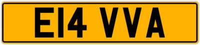 EVA EVELYN EVIE EVAS EV EVANA EVANS PRIVATE REGISTRATION NUMBER PLATE E14 VVA