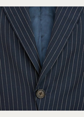 Polo Ralph Lauren Womens Cropped Navy Wool Striped Button Blazer Jacket NWT $598 - Picture 6 of 6