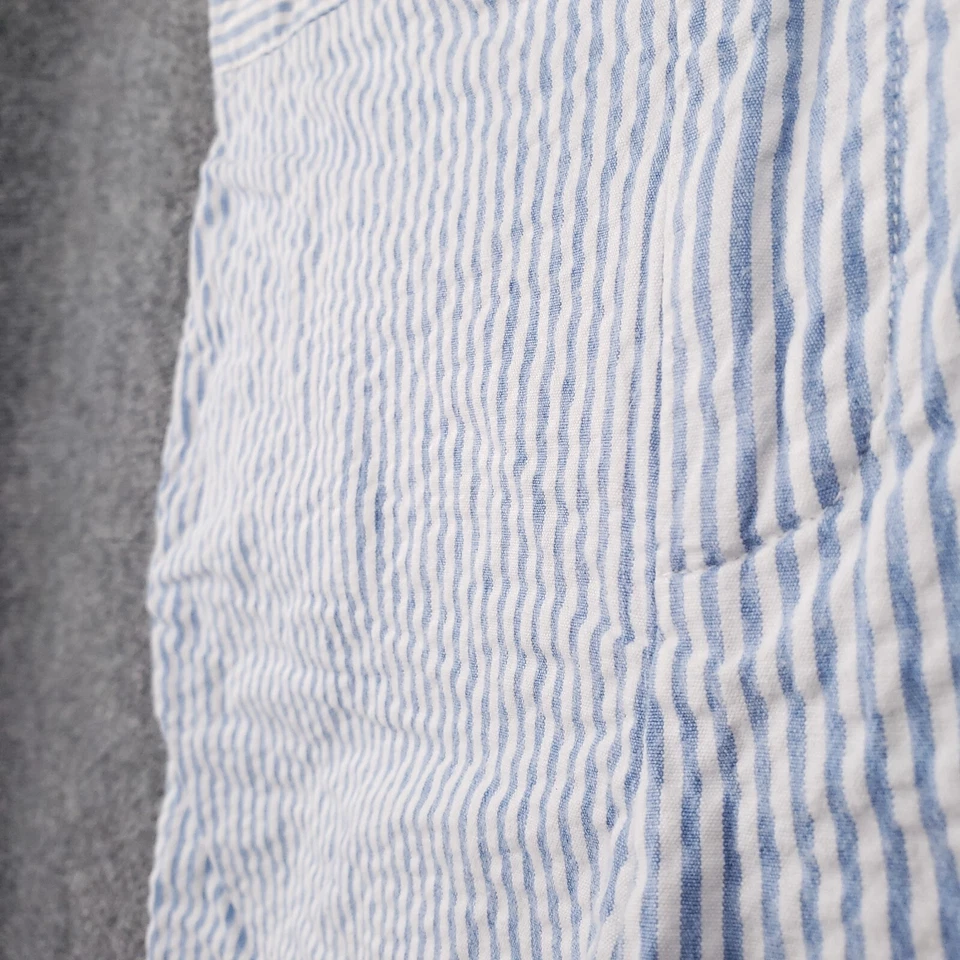 Pantalones Cortos Brooks Brothers Niños 14Y Jóvenes Azul Seersucker Rayas Elastizados Frente Plano Foto 3 de 4