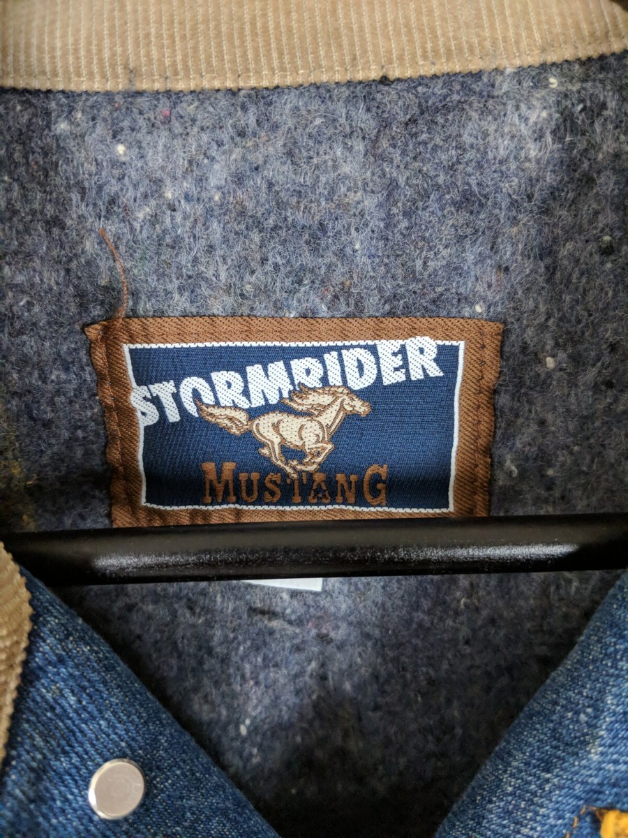 Vintage Mustang Storm Rider Corduroy Denim Jean Jacket 44