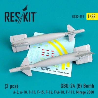 1/32 Reskit RS32-0291 GBU-24B bombs (2 pcs) (A-6, A-10, F-14, F-15, F-16, F/A-18
