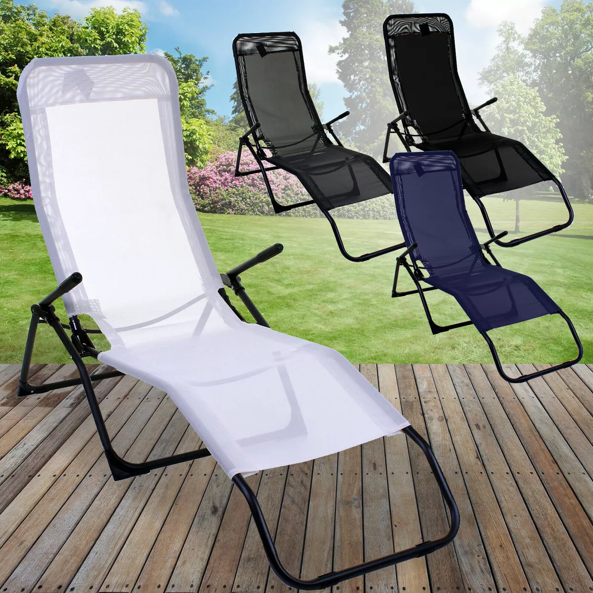 Garden lounger recliner hot sale