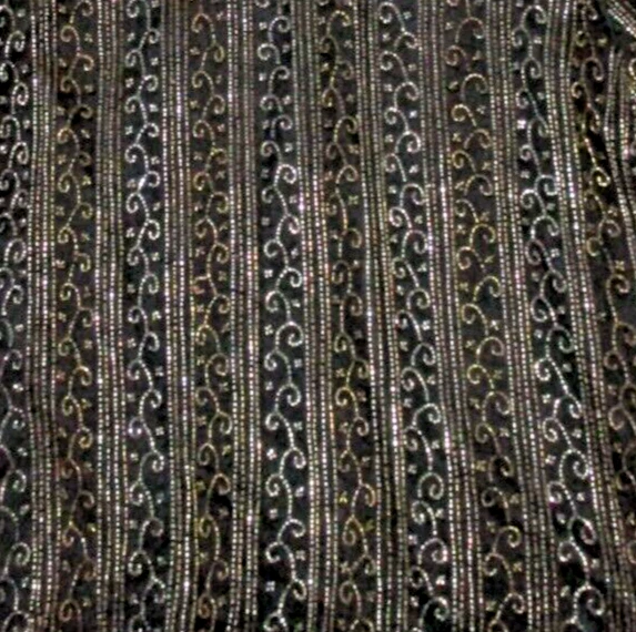 De Colección Años 90 Stenay India Cuentas a Mano 100% Seda Shell Manga Corta con Festoneado Talla L Foto 4 de 4