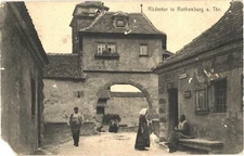 People At The Rowing Gate, Rothenburg ob der Tauber, Germany Postcard