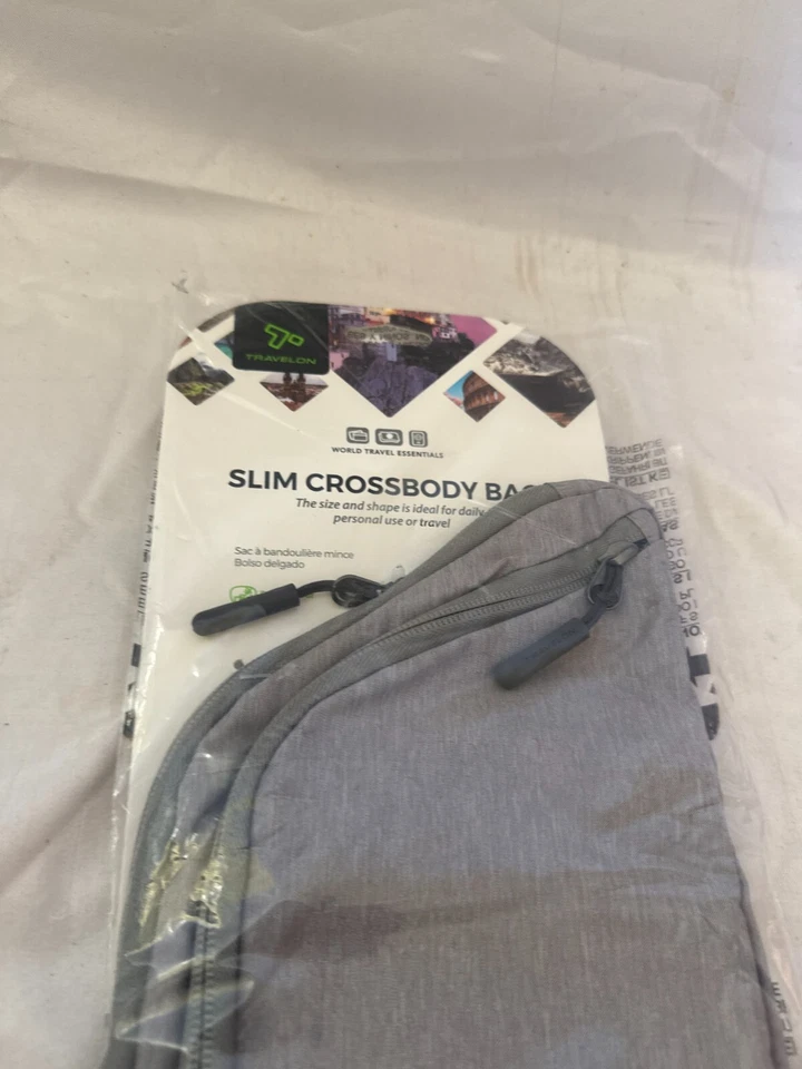 $80 TRAVELON противоугонные предметы первой необходимости тонкий сумка через плечо серый - Изображение 3 из 4