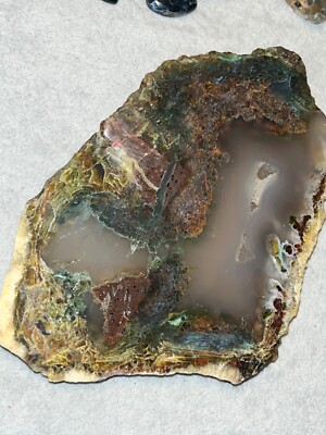 Native Copper Plume Polished Slab, 280 grams chrysocolla chalcedony| slab polish