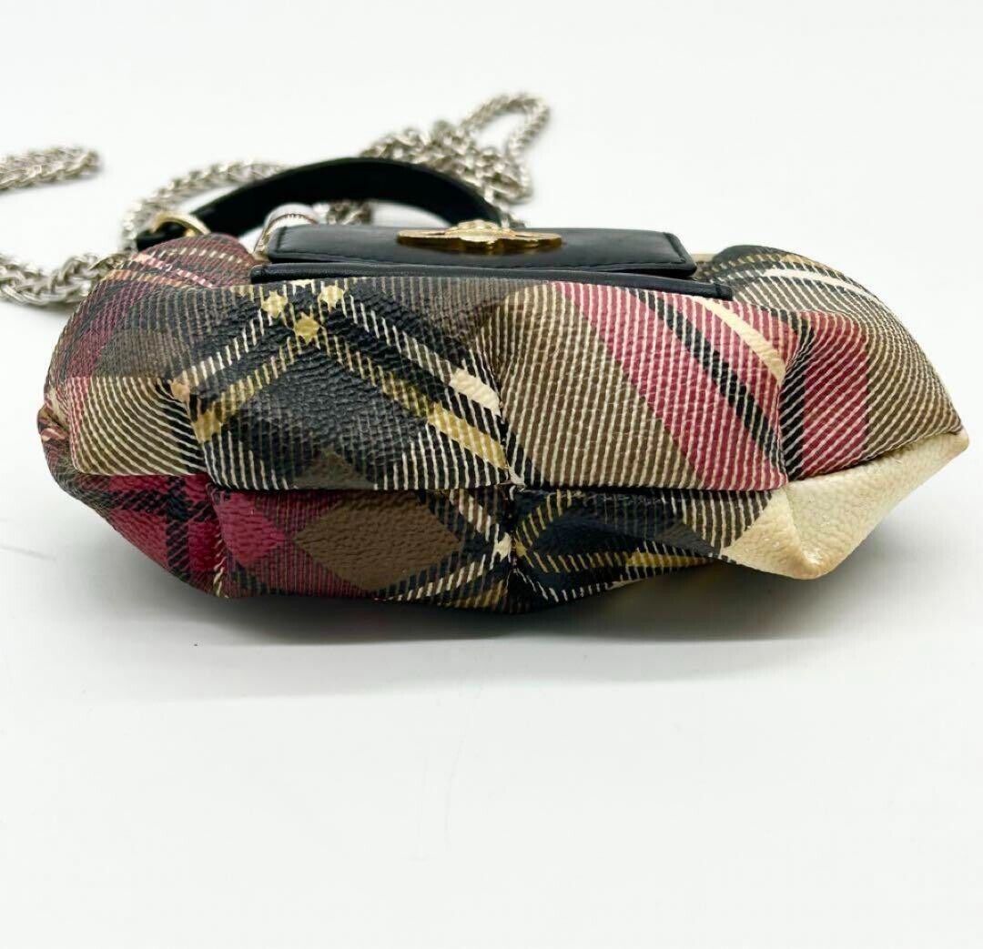 Vivienne Westwood RED Canvas Leather Chain Mini Shoulder Bag Vivienne Westwood RED Canvas Leather Chain Mini Shoulder Bag