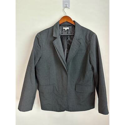 Moon River Double Layer Jacket Size Large Pin Striped