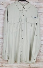 Spider Wire Long Sleeve Vented Gray Khaki Spiderwire Sz Large Sleeves Roll To SS
