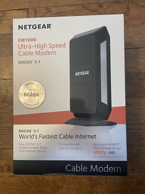 EUC NETGEAR  CM1000 Ultra-high Speed Cable Modem DOCSIS 3.1 Comcast Cox Xfinity