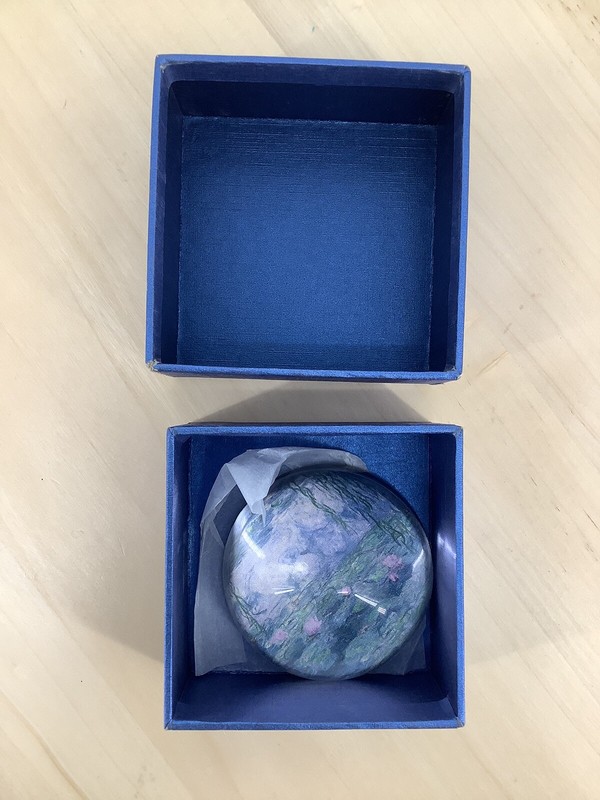 Water Lilies Glass Dome Paperweight, Claude Monet, Gift Boxed, 3"Round 