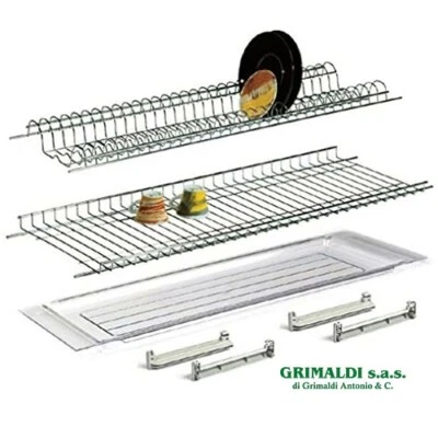 MACA KIT SCOLAPIATTI COLAPIATTI CROMATO A INCASSO 76 CM CON RACCOGLIGOCCE E STAFFE