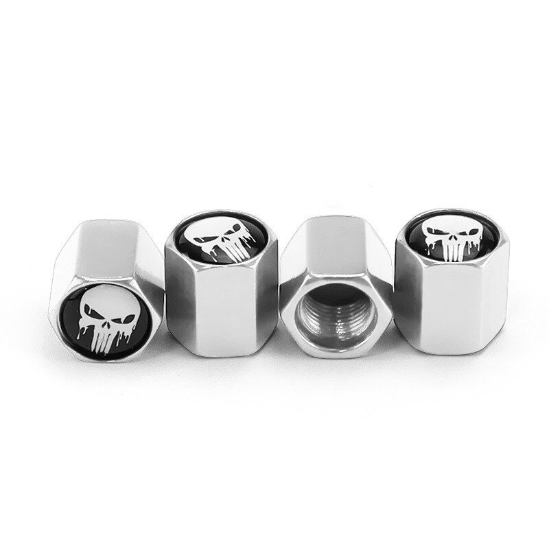 Tappi Valvola Per Pneumatici A Forma Di Teschio – Xotic Tech – Alluminio – 4 Pezzi