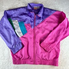 Rock Creek Casuals Windbreaker Jacket Retro Full Zip Women's Small