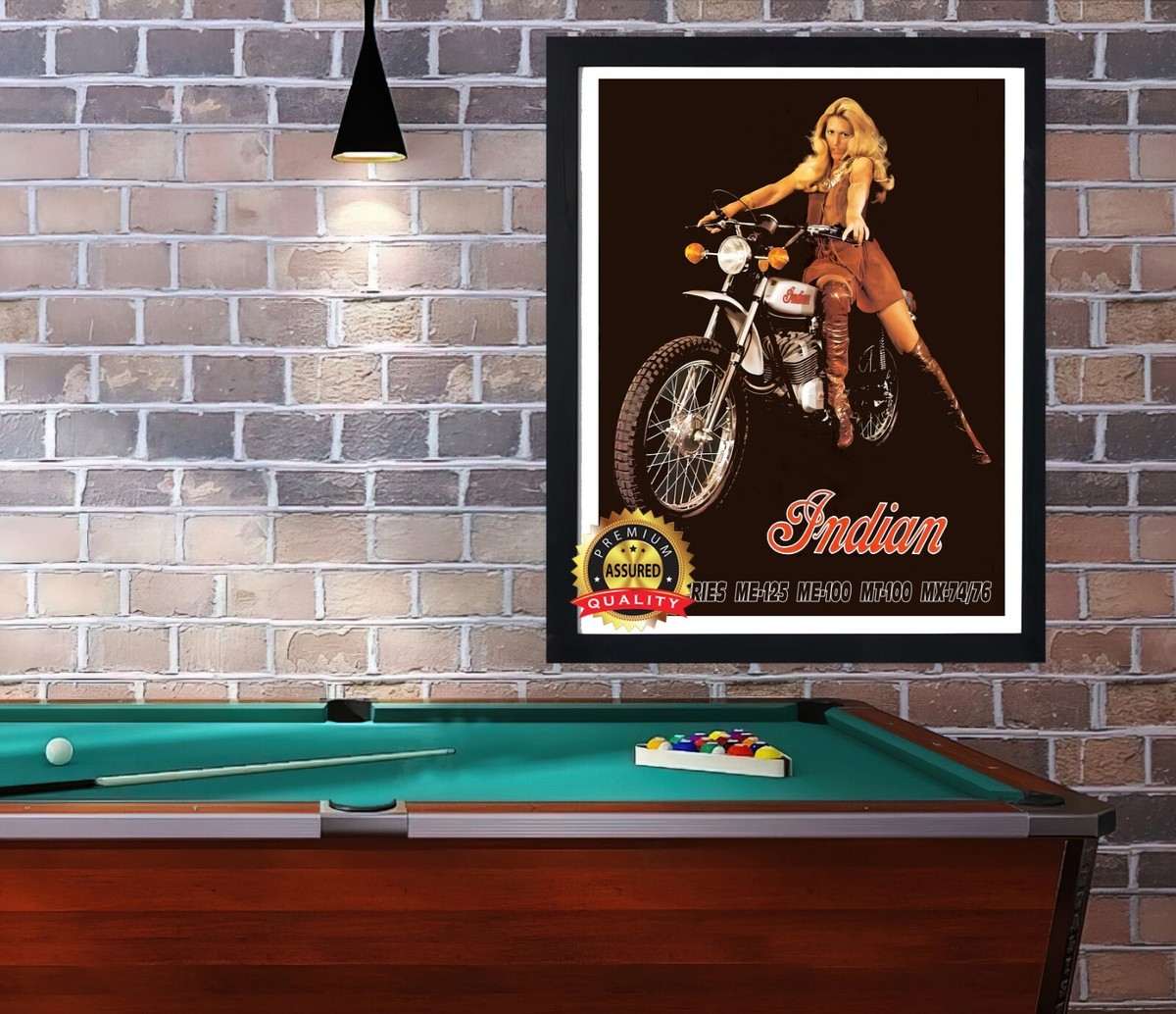 Indian Motorcycle - 1970s - Vintage - Man Cave - Metal Sign 11 x