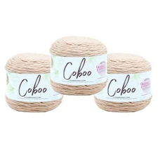 (3 Pack) Lion Brand Yarn 835-123Q Coboo Yarn, Tan