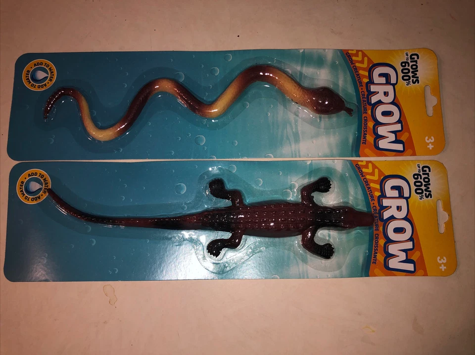 Magic Grow Mega Brown Striped Snake& Alligator Kids Water Play Toy Grows 600 % - Image 4 of 4