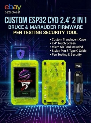 ESP32 MINI 2.4'' PenTesting | Bruce + Marauder Dual Boot | Custom Case+SD   