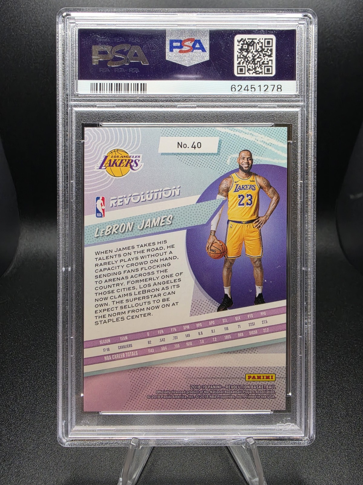 2018-19 Panini Revolution LeBron James #40 PSA 10 view 2